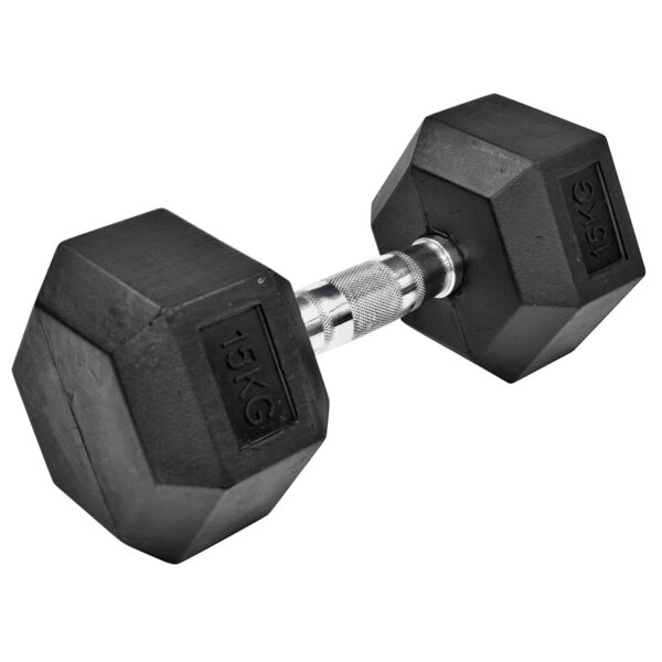 Rubber Hex Dumbells 15kg Ea