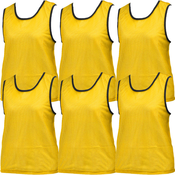 Mesh Training Bibs Yellow Lge 6pk