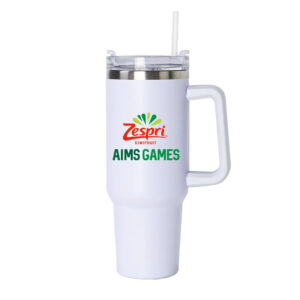 Zespri AIMS Games Tumbler Cup with Straw - White