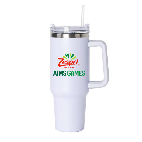 Zespri AIMS Games Tumbler Cup with Straw - White