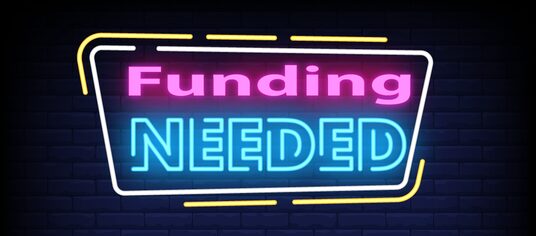 Funding needed neon sign