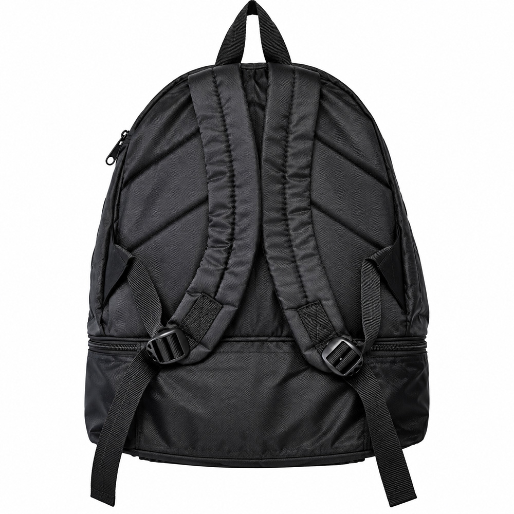 B186 Black Avaro Logo Backpack Rear View