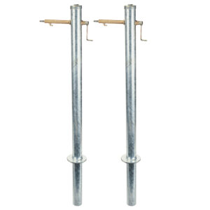 Galvanized Tennis Net steel posts with winder (Pair)