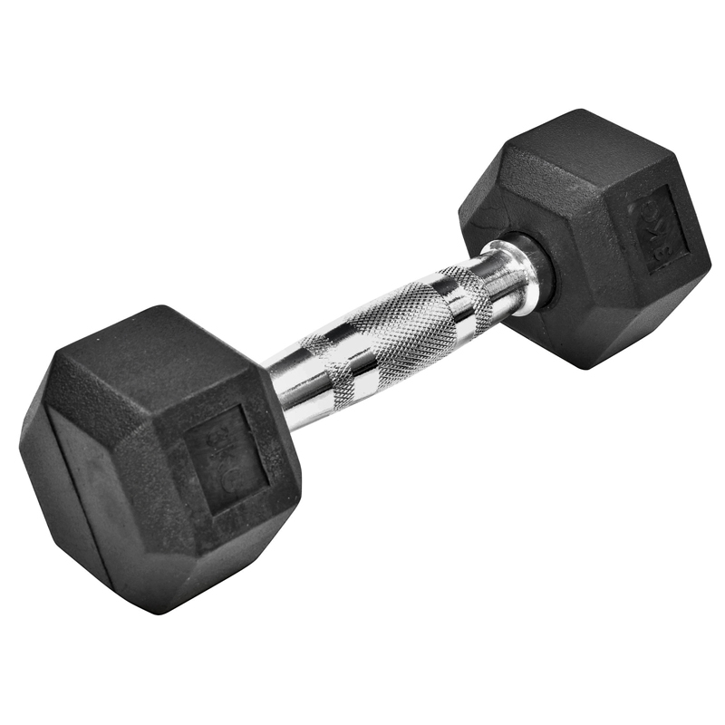 Rubber Hex Dumbell 3KG Ea