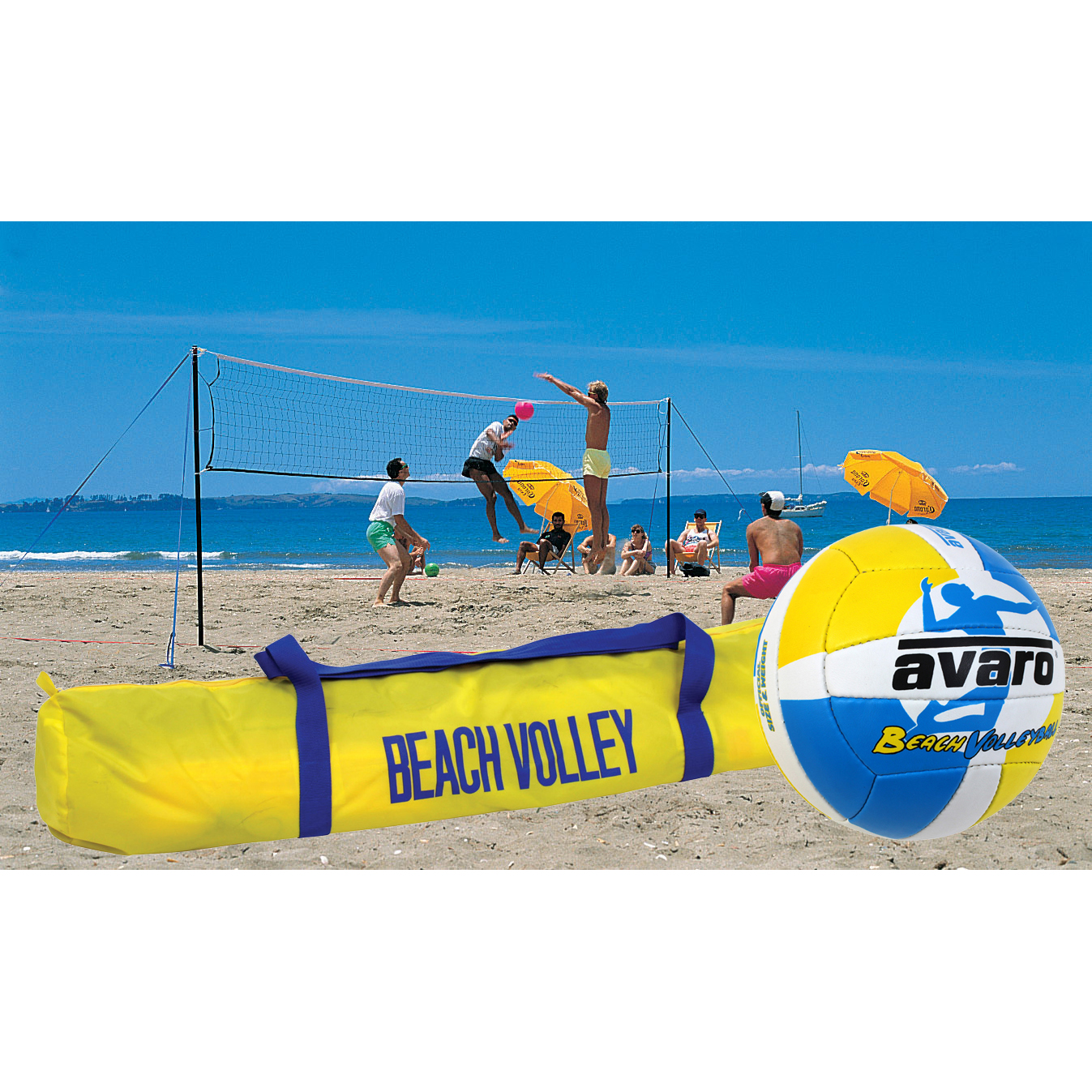 Avaro Beach Volleyball Set - Deluxe